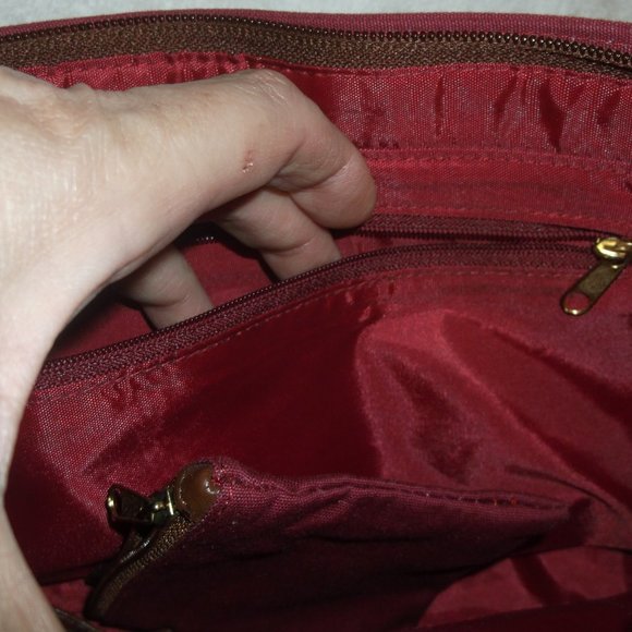 Appleseed's Maroon Red Canvas Purse Handbag - Picture 8 of 10